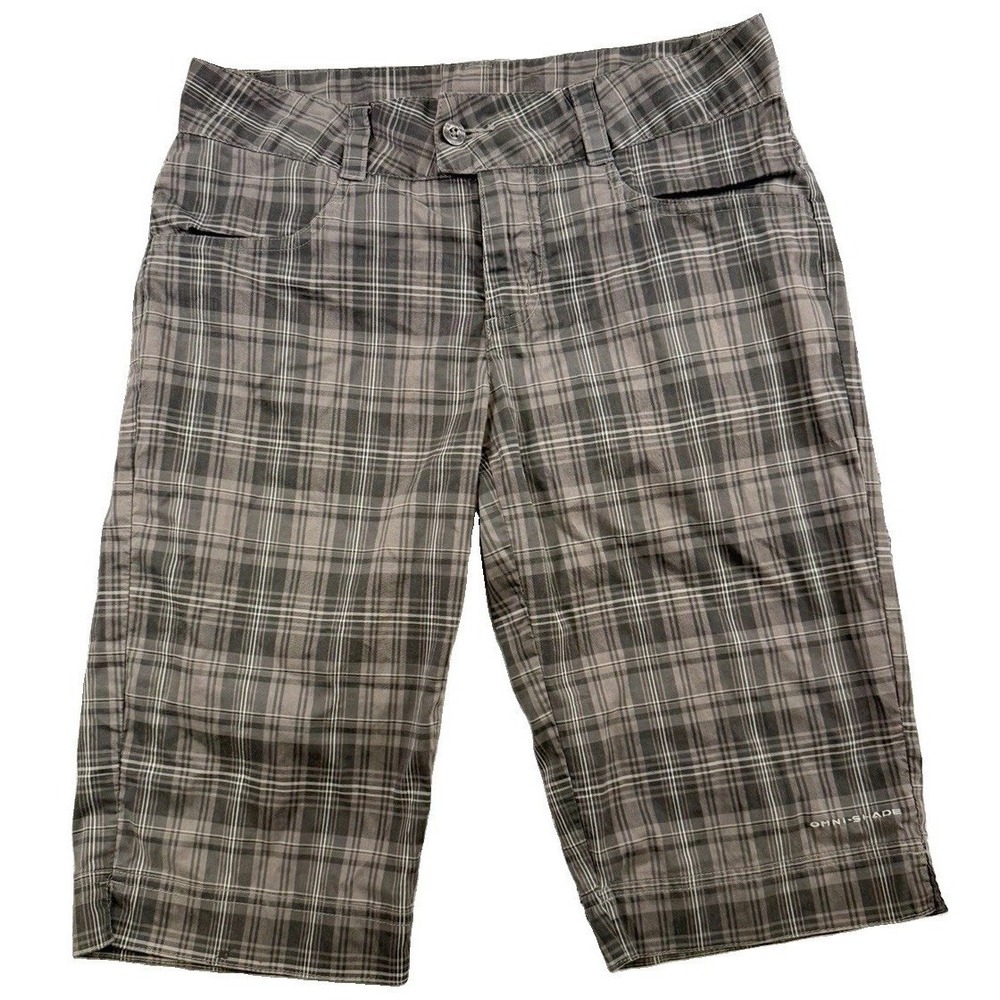 Columbia Women's Plaid Print Titanium Omni-Shade Bermuda Shorts Sz 4 Skater Girl
